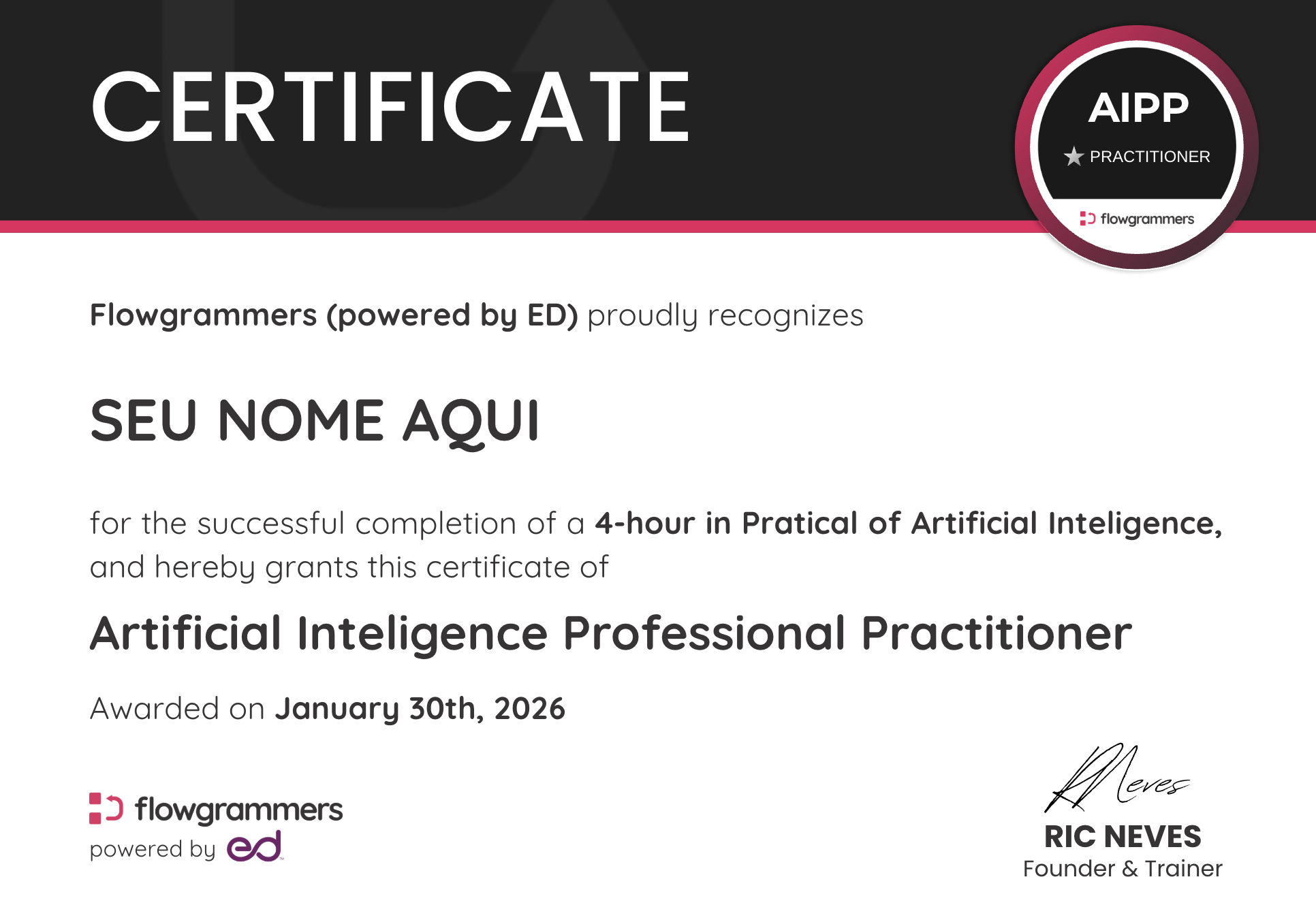 Certificado AIPP — Artificial Intelligence Professional Practitioner